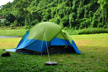 Campsite at Samlan waterfall - Saraburi, Thailand 