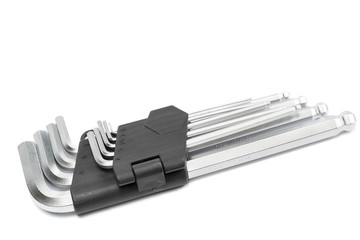 Word from hex keys on white background