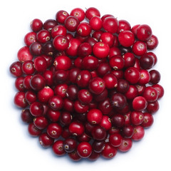 Heap of Cranberries, top view, paths