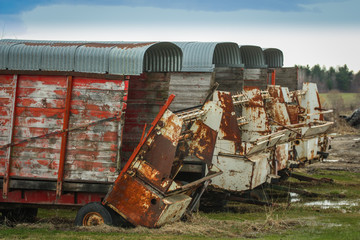 Fototapeta na wymiar old farm trucks