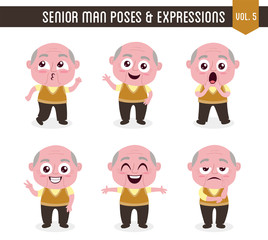 Senior man poses and expressions (Vol. 5 / 8)