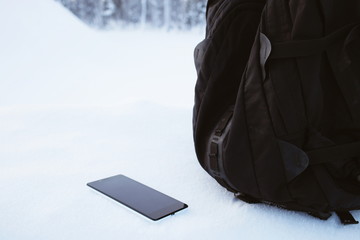 Phone on the snow 