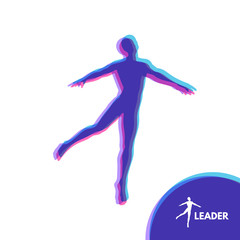 Fototapeta na wymiar Leadership concept. Personal and Career Growth. Start Up Business Concept. Beginning of Business Ideas. Silhouettes of men. Vector Illustration.