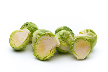 Brusseles sprouts isolated on the white background.