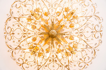 chandelier in classic room shining