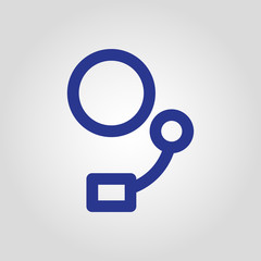 old school ring for app isolated flat linear vector icon