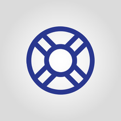 Lifebuoy flat isolated vector icon