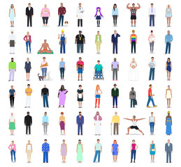 Different people, modern clothes, vector illustration