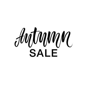 Black and white design element for print, cards, banners, adds. Autumn sale!