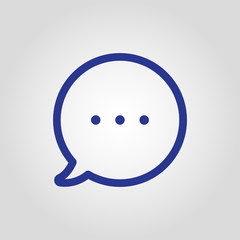 Isolated flat linear vector text bubble icon for web or app development