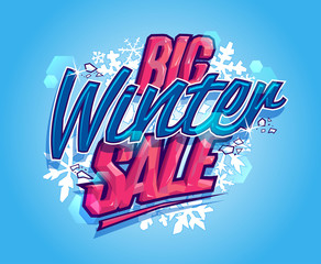 Big winter sale poster or banner