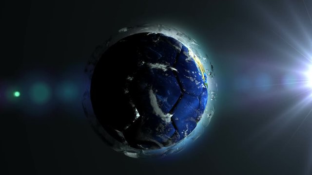Planet Earth in the form of a ball in space, maps and textures provided by NASA