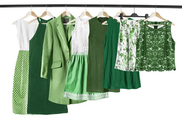 Green clothes isolated