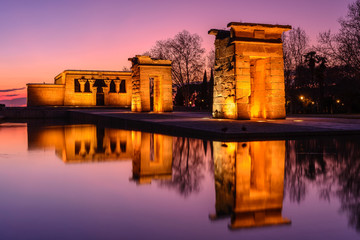 Temple of Debod at night, Madrid, Spain © Noradoa