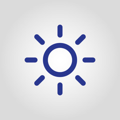 Isolated flat linear vector sun or brightness button icon for web or app development