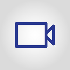 Isolated flat linear vector movie, video or cinema button icon for web or app development