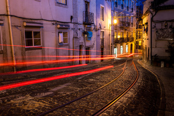 Obraz premium Old european street at night