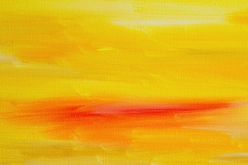 Hintergrund in Sonnengelb, Orange und Rot, Textur, Leinwand, Gouache-Farbe 