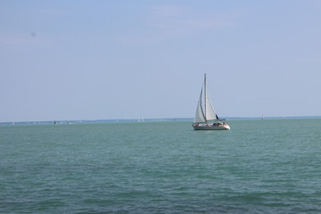 Fototapeta premium Sailing boat on lake Balaton, Hungary