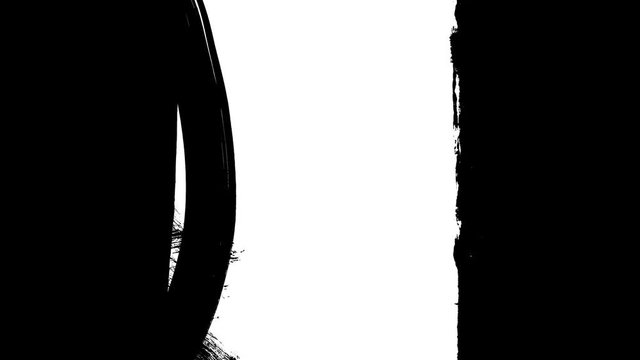 Animation grunge - brush stroke on a white background. Abstract hand - painted element. Grunge brush strokes animation. Underline and border design. Seamless looping background. 4K