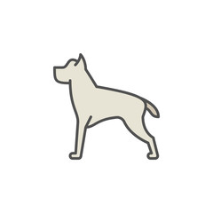 Colorful dog line vector concept icon