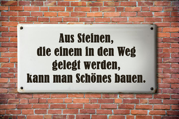 Fototapeta premium Businessspruch 003 - Aus Steinen