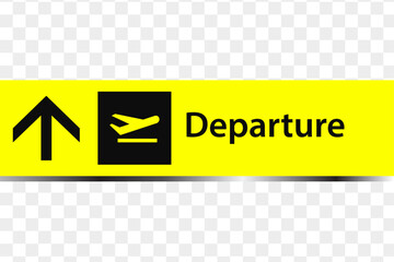 Departure sign in the airport. Departure icon. Departure sign in the airport vector