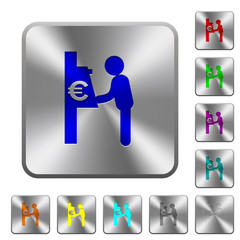 Euro cash machine rounded square steel buttons