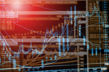 Stock exchange graph chart analysis global financial statistic data 