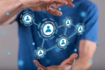 Concept of social media and teamwork