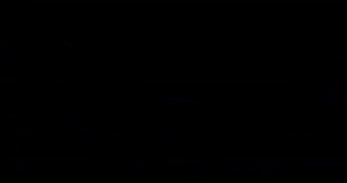  4K animated background loop with audio elements. 3D abstract digital wave of glowing particles and wireframe. Technology concept. Abstract background. Interplay of waves, lights, music, sound.