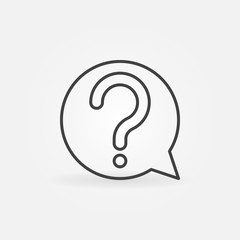 Question mark in speech bubble vector icon or symbol