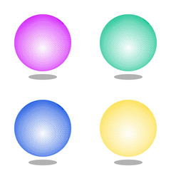 Abstract globe dotted sphere, 3d halftone effect vector background. Color set of vector illustration.