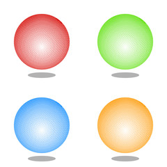 Abstract globe dotted sphere, 3d halftone effect vector background. Color set of vector illustration.