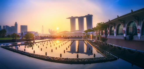 Singapore skyline background