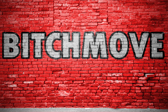 Bitchmove Graffiti Ziegelsteinmauer