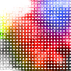 Abstract geometric background with colorful circles. Halftone effect. Vector illustration. Eps 10