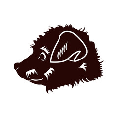 Happy Puppy. Abstract Dog Logo Design Template.