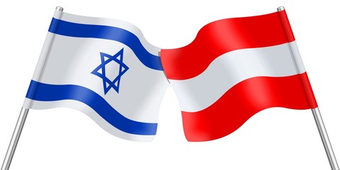 Flags. Israel and Austria