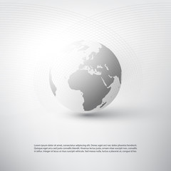 Cloud Computing and Networks Concept with Earth Globe - Abstract Global Digital Connections, Technology Background, Creative Design Element Template