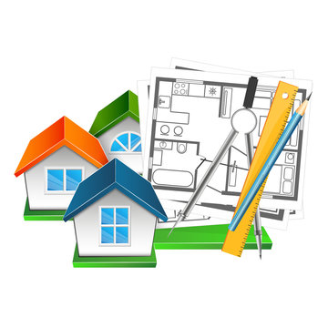 House drawing and design vector