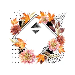 Crédence de cuisine en plexiglas Impressions graphiques Arrangement floral aquarelle d& 39 automne