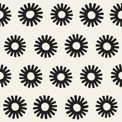 Vector seamless sunburst shapes freehand pattern. Abstract background with round brush strokes. Hand drawn texture
