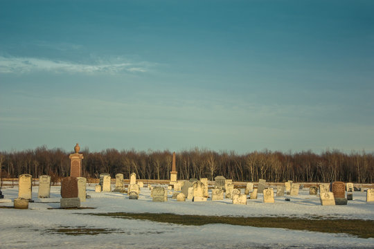 old cemetery in winter
