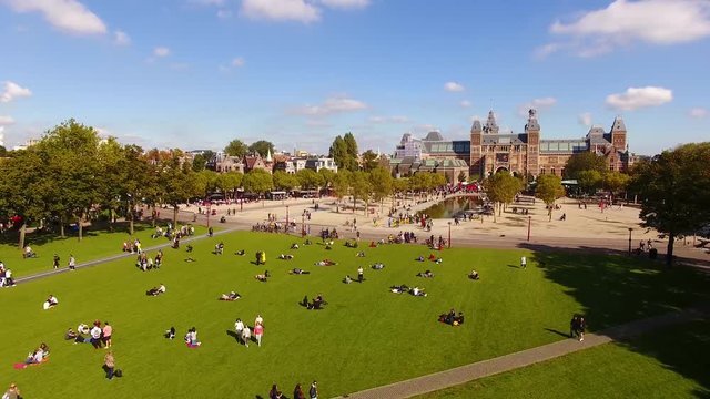 Museum square of Amsterdam, view from above