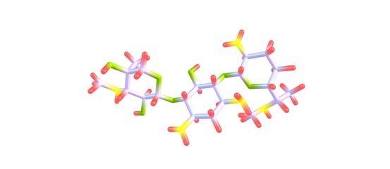 Gentamicin molecular structure isolated on white