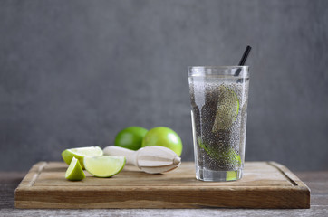 Chia fresca with lime juice
