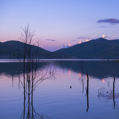 Hinze dam in the Gold Coast Hinterlands at dusk