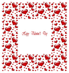 Red sparkling background with Valentines heart , illustration