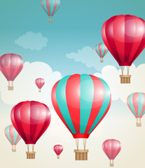 Obraz premium Red air balloons and clouds.